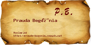 Prauda Begónia névjegykártya